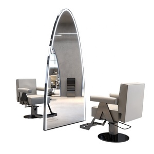 Estación de salón Juego de espejos de doble cara Muebles <span class=keywords><strong>Espejo</strong></span> dorado <span class=keywords><strong>con</strong></span> <span class=keywords><strong>luz</strong></span> Peluquería salón de belleza MESA DE <span class=keywords><strong>ESPEJO</strong></span> - Product Image 3