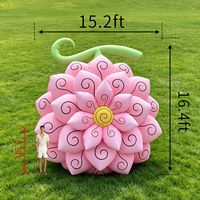 Fleur gonflable personnalisée de 5 m (16,4 pi) avec impression UV pour événements et compétitions, idéale pour les décorations de fêtes et festivals
