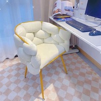 Chaise de maquillage pour chambre de filles, tabouret de coiffeuse en papier de luxe léger, simple et moderne, avec dossier, pour la maison et les soins des ongles