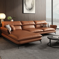 Ensemble de canapé d'angle en cuir, meubles de salon style européen moderne, 1 pièce