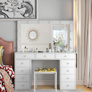 <span class=keywords><strong>Coiffeuse</strong></span> <span class=keywords><strong>Vasagle</strong></span> à 11 tiroirs, style moderne, multifonction, avec miroir éclairé - Product Image 5