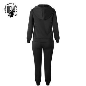 Wholesale Women's Custom Cotton Quick Dry Breathable Eco-Friendly 2 in 1 Design Professional Plain <b>Hoodie</b> Tracksuit <b>Cheap</b> Price - Product Image 2