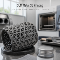 Service d'impression 3D métal SLM : Pièce à structure en treillis, bijoux personnalisés, cylindre en treillis creux