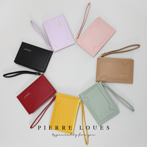 Portefeuille zippé multi-cartes Pierre Loues, porte-monnaie léger de 5 pouces pour femmes, couleur unie, printemps 2025 - Product Image 1