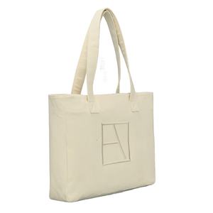 Bolsa de Compras de Lona de Algodón Ecológica Reciclada con Logotipo Personalizado, Bolsa de Regalo de Playa Extra Grande con Cremallera - Product Image 2