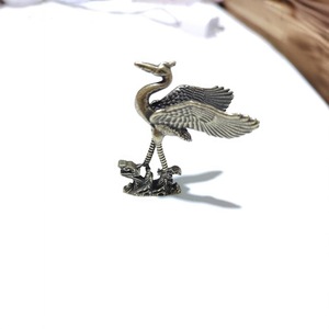 Décoration miniature grue en métal pour figurine de thé, ornement de table pour salon - Product Image 2