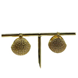 Golden <b>Sphere</b> Stud Earrings Micro Set Zircon Zinc Alloy Party Fashion Jewelry - Product Image 5
