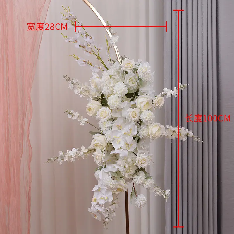 Precio de fábrica XA 12,5 pulgadas rojo blanco beso Real Touch Ball arreglo flores redondas centro de mesa evento de boda