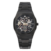 Montre à quartz de luxe pour homme, lunette octogonale, cadran squelette, bracelet en acier inoxydable, étanche, montre de sport et d'affaires