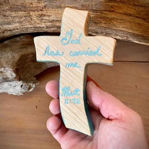 Handmade Wooden <b>Cross</b> <b>Pendant</b> Relief Engraved Religious Gift For Temple Use - Product Image 3