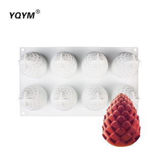 Cetakan Kue Pinus Bentuk Kerucut 8 Lubang Silikon Titik Barat Kecil Prancis Cetakan Kue Silikon - Product Image 1