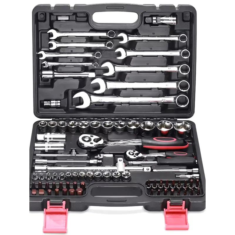 Sửa chữa Kit cờ lê xe công cụ thiết lập Hộp dụng cụ cầm tay 82 pcs ổ cắm Bộ công cụ Ổ cắm cờ lê ổ cắm Bộ