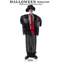 2026 Halloween Station Ghost Costume Électrique Lumineux Oscillant, Accessoire de Décoration et d'Affichage pour Salle d'Évasion, Bar et Scène d'Horreur