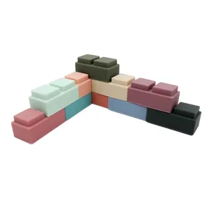 Custom Eco Friendly Food Grade Silicone Blocks Building Brick Stacking Toys