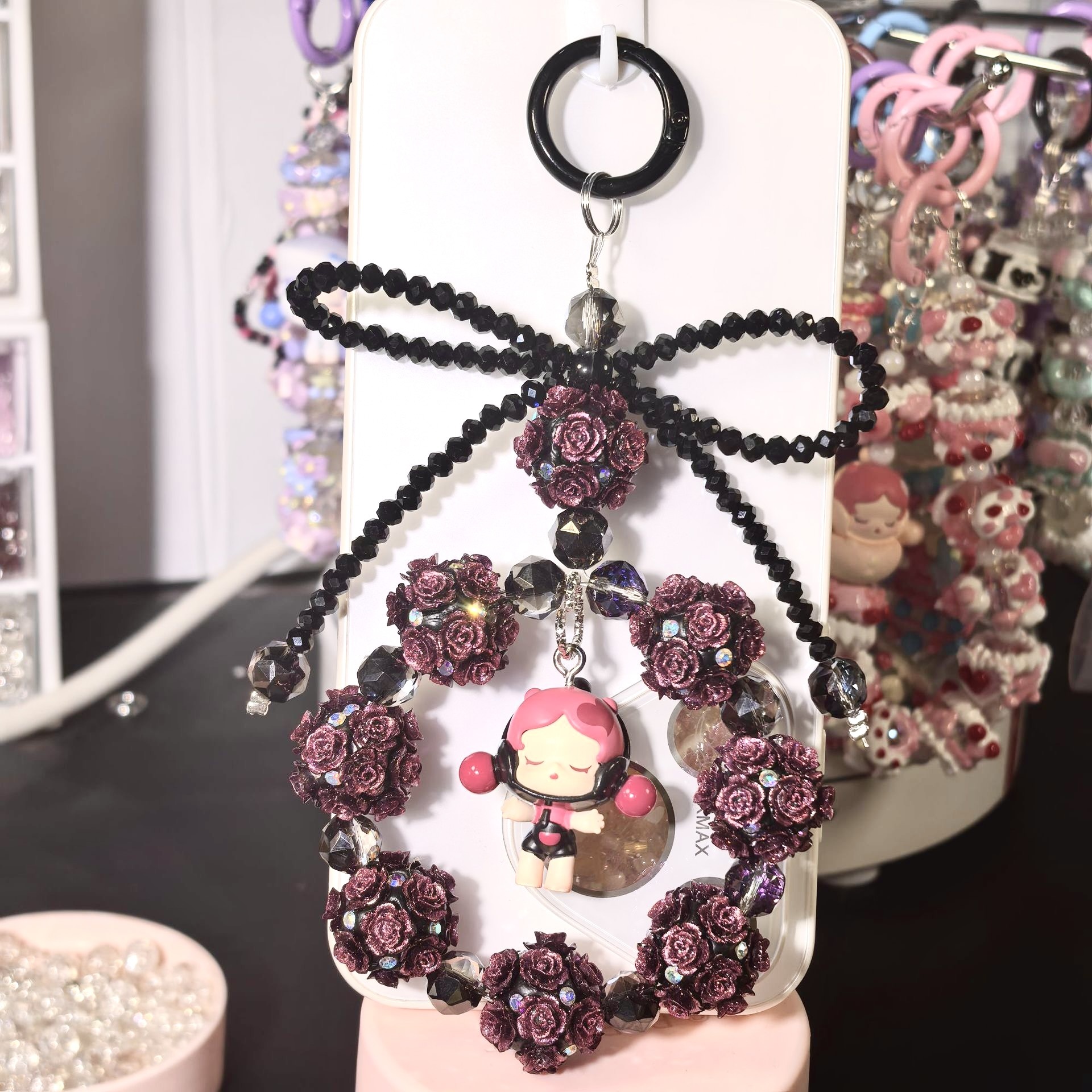 Rose wreath vehicle hanger chain