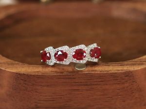 Xinfly - Anillos de Oro Blanco Real de 18K al por Mayor con Diamante Natural de 0.20ct y Rubí de 1.4ct, Joyería de Moda con Piedras Preciosas Au750, Personalizable - Product Image 2