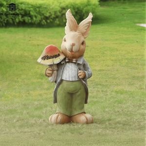 Sculpture personnalisée en fibre de verre du personnage Peter Rabbit, grande statue de <span class=keywords><strong>lapin</strong></span> de dessin animé pour la décoration des jardins d'enfants et des centres commerciaux - Product Image 4