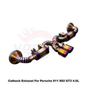 Vortex Lightweight Burnt Titanium Vacuum Valved Exhaust For Porsche 911 992 GT3 4.0L Track Racing <b>Kit</b> - Product Image 2