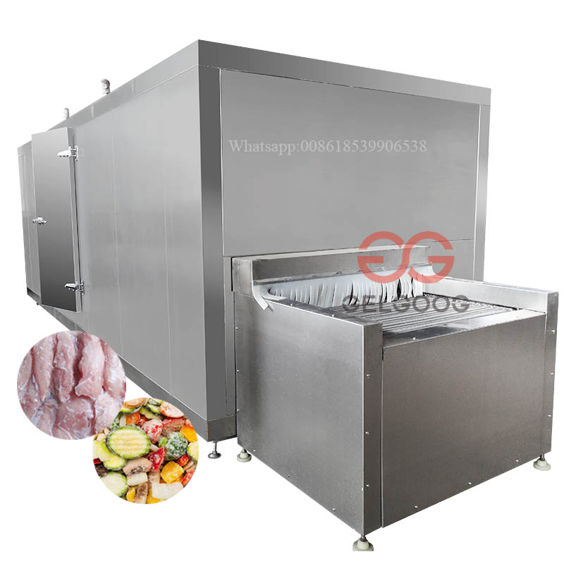 Столешница Iqf туннельная морозильная установка для обработки жидкого азота упакованная Iqf флуизированная туннельная морозильная камера