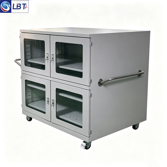 Mobile Wheeled Nitrogen Dry Cabinet 4 Compartment N2 Gas Anti Oxidation Storage Cabinet for SMT Semiconductor IC PCB Components