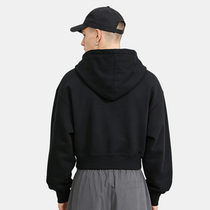 <span class=keywords><strong>Felpa</strong></span> <span class=keywords><strong>con</strong></span> <span class=keywords><strong>Cappuccio</strong></span> Corta da <span class=keywords><strong>Uomo</strong></span> Y2K <span class=keywords><strong>con</strong></span> <span class=keywords><strong>Zip</strong></span>, Stampa di Lettere <span class=keywords><strong>con</strong></span> Strass, Oversize in Cotone French Terry, Stile Streetwear - Product Image 2