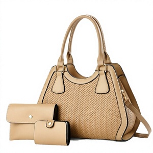 Bolso de Mano Cruzado de PU Tejido para Mujer con Cierre de Cremallera y Cartera a Juego para Uso Diario - Product Image 3