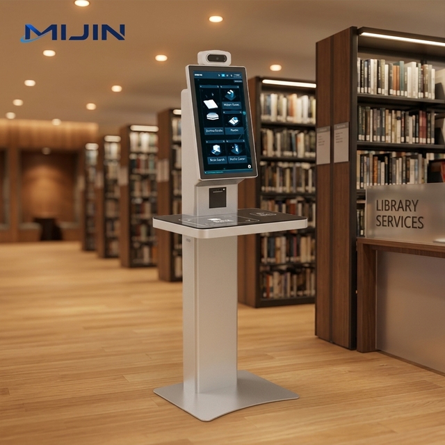 Self-Service Book Check in Check Out Kiosk for Smart Library 860-960MHz UHF RFID Reader Library Management System