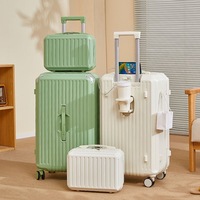 Ensemble de bagages à roulettes en ABS durable et tendance, 3 pièces, 20 pouces, avec serrure à combinaison, vente en gros
