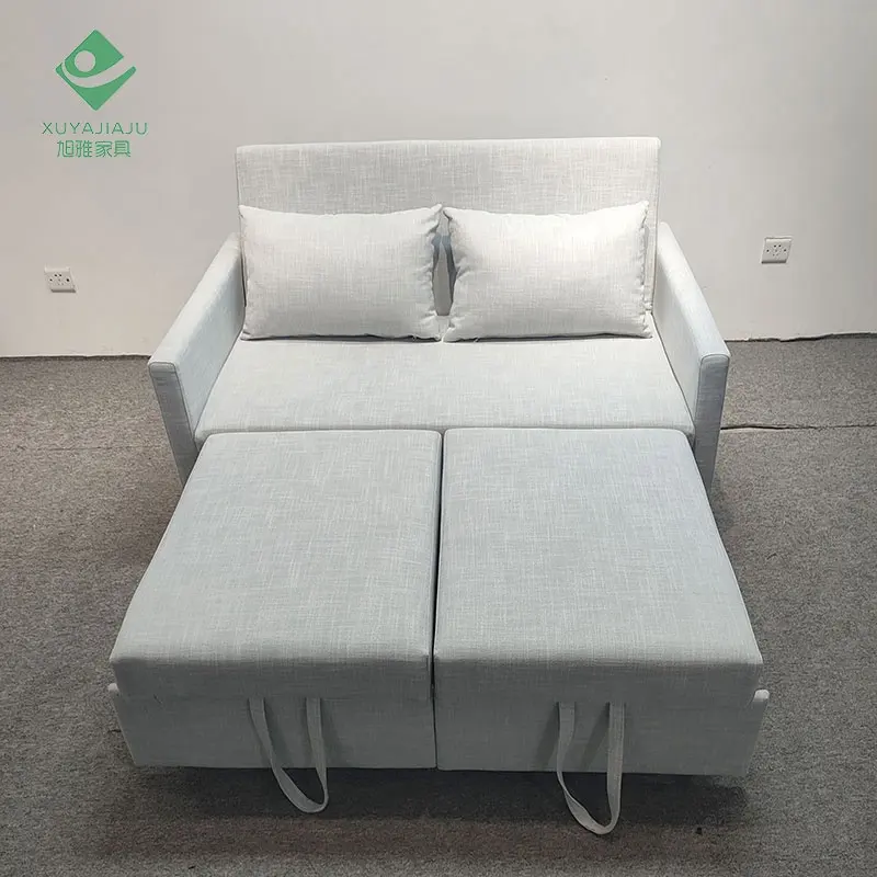 Sofá de linho cinza estilo chinês, cadeira para pequeno lugar com 2 assentos