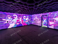 Jeu de stratégie interactif sportif, arène de défi, salle d'évasion VR gonflable, souffleur électrique de ballons, pour fêtes et parcs d'attractions