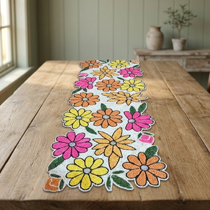 Camino de Mesa Bordado con Diseño Floral, Estilo Bohemio, Lavable, Decoración para el Hogar - Product Image 4