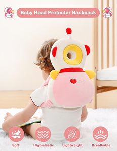 Protector de Cabeza Ajustable para Bebés, Protector de Cabeza de 3 Lados, Mochila Protectora para Niños Pequeños, Almohadilla de Seguridad - Product Image 3