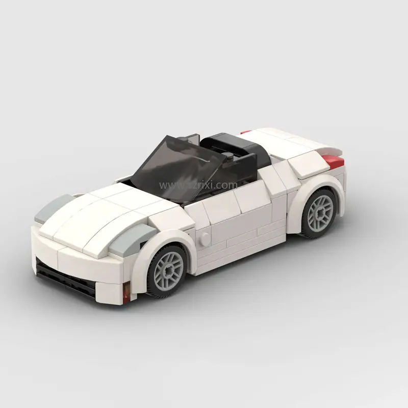 MOC Technic 350Z Famus Blanco Roadster Deportes Modelo de Coche de Carreras Vehículo Educativo DIY Montaje Ladrillo Juguetes Juegos de Bloques de Construcción