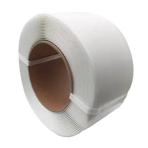 Hochfester weißer flexibler weicher Verbundstoff Polyester-Kunststofffaser-Verpackungsband mit Schnallen zur Festung