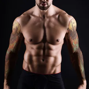 Tato temporer pria wanita, tidak beracun tahan lama tahan air tato tubuh stiker tato lengan penuh