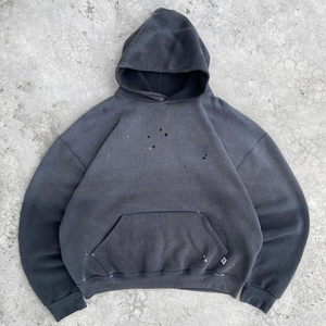 Sweat à capuche vintage pour homme, lavage à l'acide, sans cordon de serrage, personnalisé, avec rivets, streetwear, taille plus, sweat à capuche délavé pour homme - Product Image 2