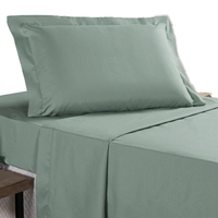 Parure de draps pour lit double 400TC 3 pièces en fibre de bambou tissée, avec rabat américain, anti-acariens, anti-boulochage, résistante à la décoloration, toucher doux, toutes saisons