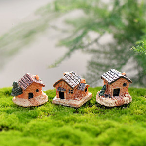3 stili piccola casa in resina, modello di Cottage in paglia, miniature da giardino fatato, decorazioni per terrari fai da te, accessori per paesaggi in muschio - Product Image 4