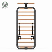 Set de Gimnasio en Casa, Barra de Pared Multifuncional, Equipo de Gimnasio Compacto para Apartamentos Pequeños, Color Gris Carbón