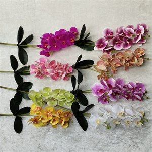 L-200 <span class=keywords><strong>de</strong></span> orquídeas para decoración del hogar, maceta <span class=keywords><strong>de</strong></span> 9 cabezas <span class=keywords><strong>de</strong></span> látex con hojas, para boda, nuevo estilo - Product Image 1