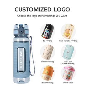 Bouteille d'eau réutilisable Tritan 800 ml avec infuseur à thé et logo personnalisé UZSPACE, idéale pour la consommation directe, les voyages et la rentrée scolaire - Product Image 2