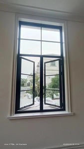 نوافذ متأرجحة زجاجية مزججة بإطار أسود من سبائك الألومنيوم على الطراز الفرنسي من بريما ، عازلة للصوت لنوافذ الفلل - Product Image 4