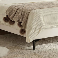 Lit de luxe King Size en cuir véritable européen, capitonné, réglable, avec tête de lit en bois, meubles de chambre à coucher, ensembles de literie