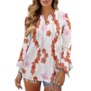 <span class=keywords><strong>เสื้อ</strong></span>เบลาส์ลายดอกไม้ของชนเผ่า<span class=keywords><strong>เสื้อ</strong></span>พิมพ์ลาย<span class=keywords><strong>ผ้า</strong></span>บาติกแอฟริกันสำหรับผู้หญิงเสื้อมัดย้อมวินเทจมีกระดุมด้านหน้าสำหรับฤดูใบไม้ร่วง4XL - Product Image 5