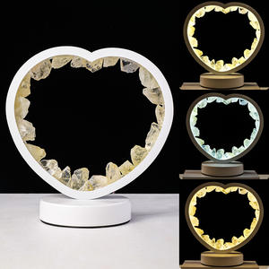 โคมไฟคริสตัลรูปหัวใจตามธรรมชาติไฟ LED แบบ USB สำหรับตกแต่งด้วยหินบำบัดยามค่ำคืน - Product Image 2