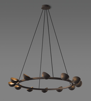 Lámparas Colgantes Modernas de Cobre Estilo Art Deco Americano Vintage para Dormitorio, Sala de Estar y Comedor, Araña de Cristal de Lujo