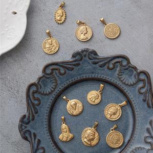 Pendentif religieux Vintage en or pour hommes, pièce de monnaie en acier inoxydable, pendentif de la médaille au Portrait de jésus, bijoux de la vierge marie - Product Image 6