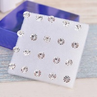 Pendientes de Botón con Aguja de Plástico, Éxito de Ventas Estilo Coreano, Venta Directa de Fábrica, con Pequeños Diamantes de Imitación para Mujeres y Estudiantes, Moda Transfronteriza