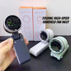 Foreign trade high-speed handheld small <b>fan</b> <b>USB</b> <b>mini</b> portable folding neck hanging turbo small battery life portable - Product Image 5