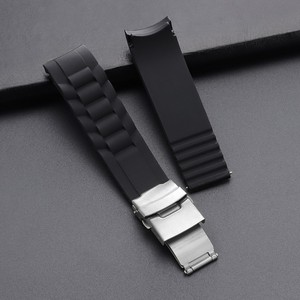 Correa de silicona con extremo curvado <span class=keywords><strong>para</strong></span> reloj, correa deportiva resistente al agua, cierre de doble pulsador, correa de repuesto <span class=keywords><strong>para</strong></span> reloj inteligente, duradera y suave - Product Image 4